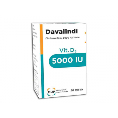 DAVALINDI 5000 IU VITAMIN D3 ( CHOLECALCIFEROL ) 30 TABLETS